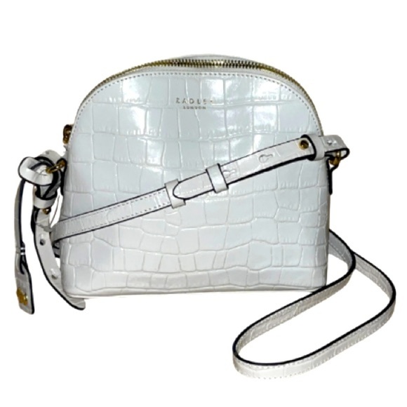 Radley London Women's Chelsea Faux Croc Zip Top Cross-Body, White - Picture 4 of 13